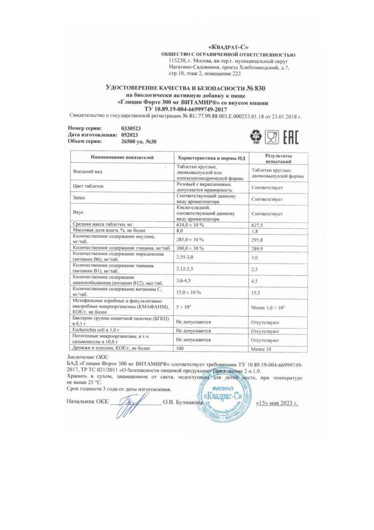 Паспорт №052023